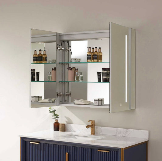 Wall-Mounted Medicine Cabinet with Blum Hinges, Anti-Fog Mirror