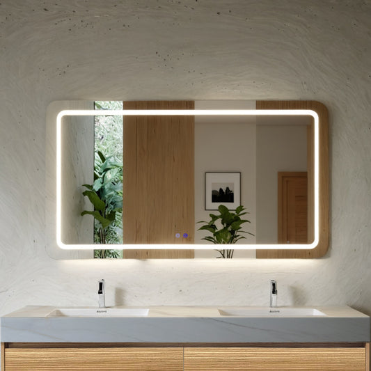 60" x 32" LED Bathroom Rectangular Mirror  | Anti-Fog | Dimmable