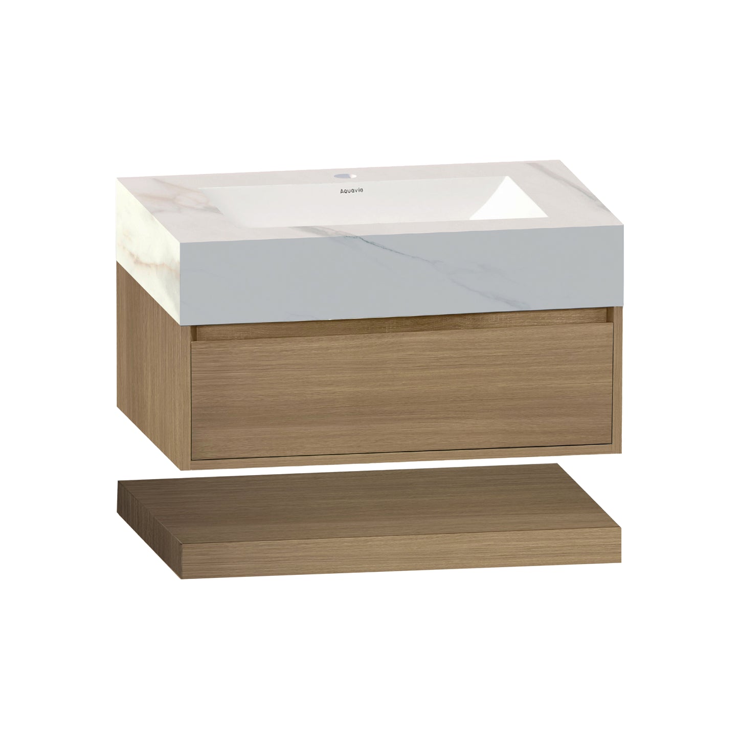 32'' Stone Top with Hotel-Style Floating Bathroom Vanity