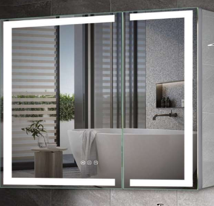 26" Modern Bathroom Medicine Cabinet with Anti-Fog & LED Lighting.